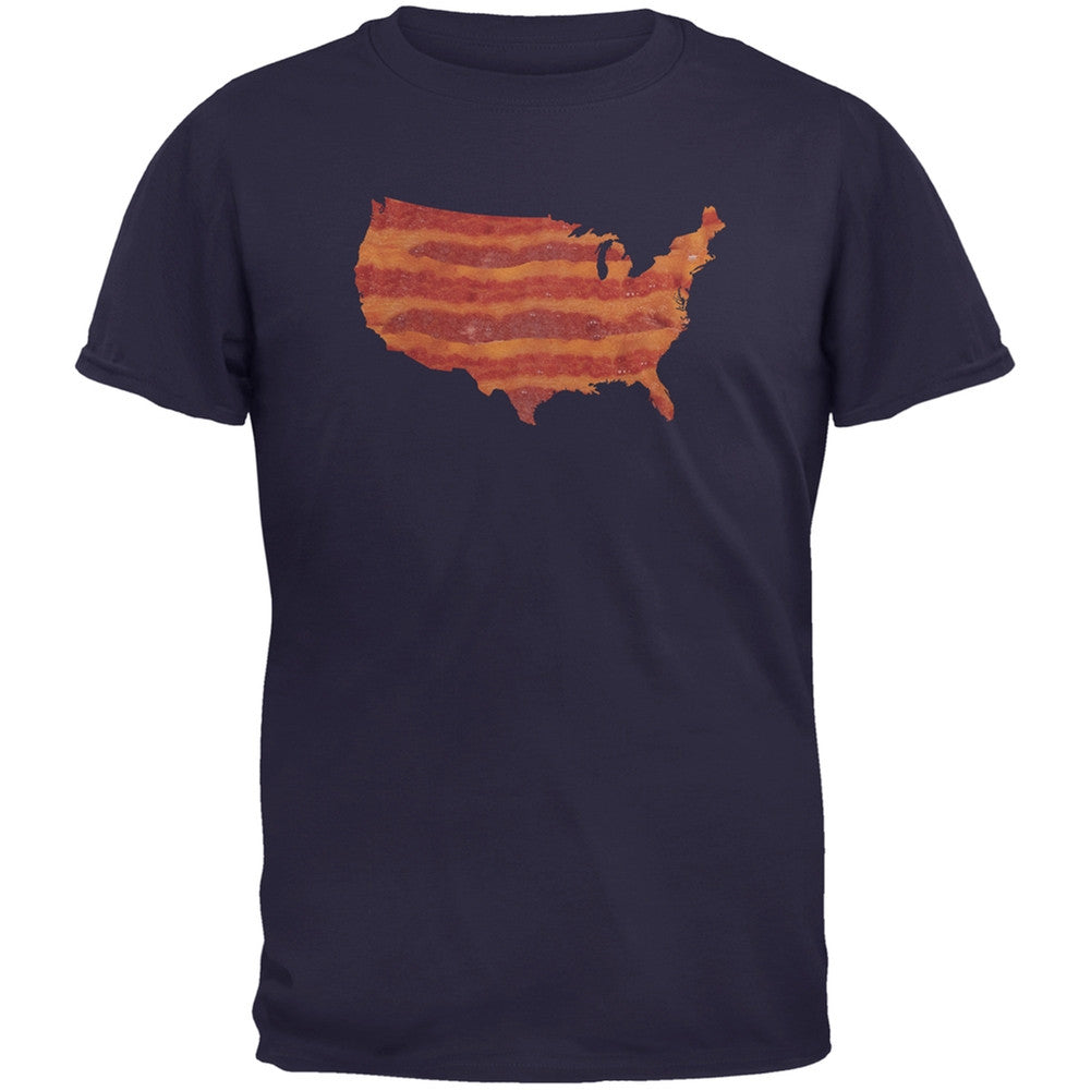United States Of Bacon Youth Navy T-Shirt Youth T-Shirts Old Glory LG Blue