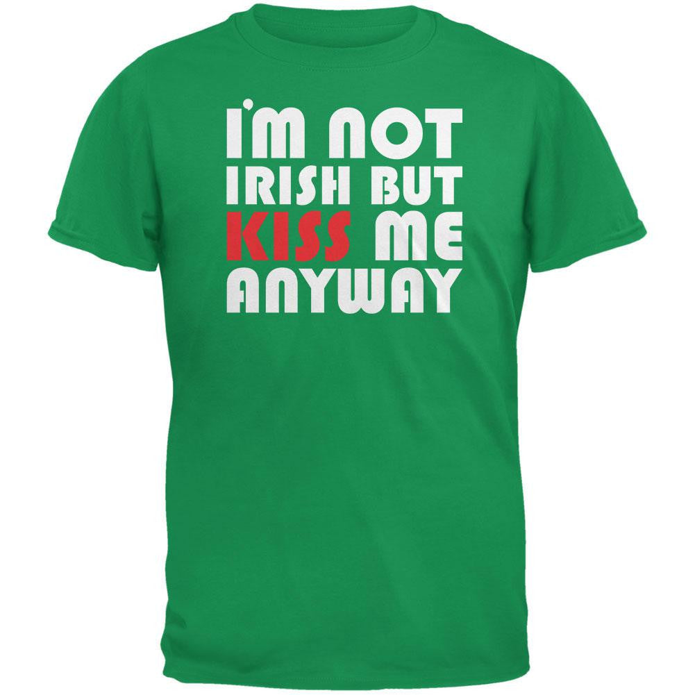 St. Patricks Day - Kiss Me Anyway Green Adult T-Shirt Men's T-Shirts Old Glory 2XL Green
