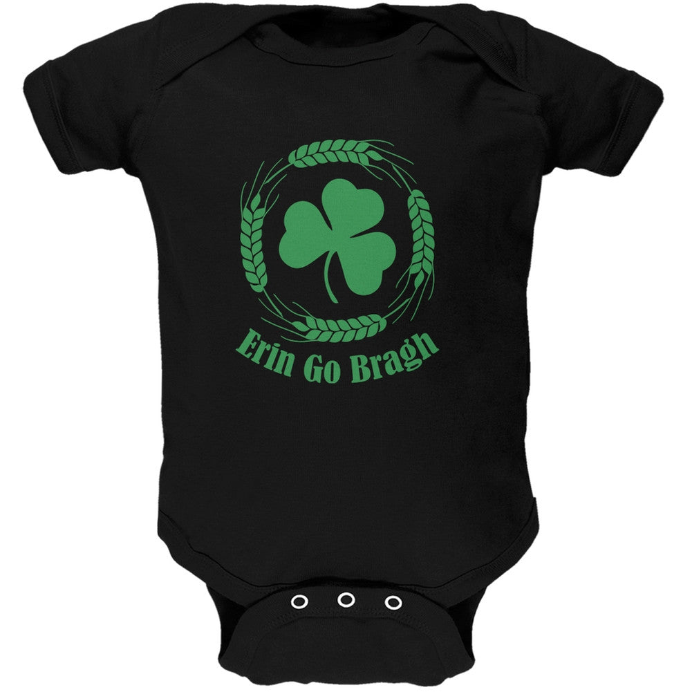 St. Patricks Day - Erin Go Bragh Black Soft Baby One Piece Baby One Piece Old Glory 0-3M Black