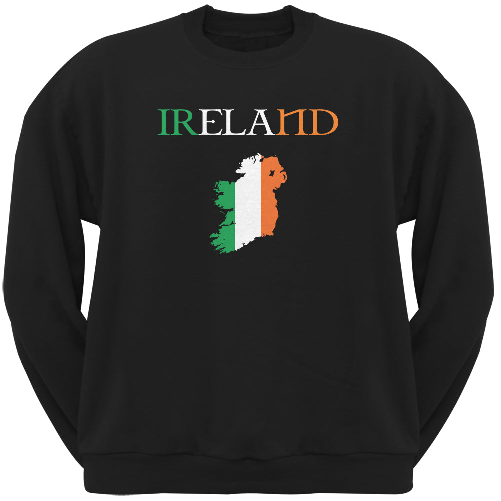 St. Patricks Day - Ireland Map Black Adult Sweatshirt Men's Sweatshirts Old Glory 2XL Black