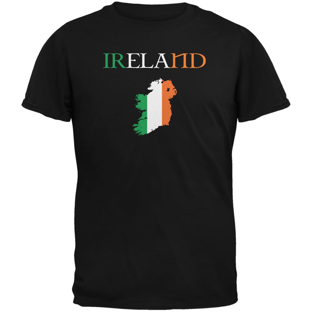 St. Patricks Day - Ireland Map Black Adult T-Shirt Men's T-Shirts Old Glory 2XL Black