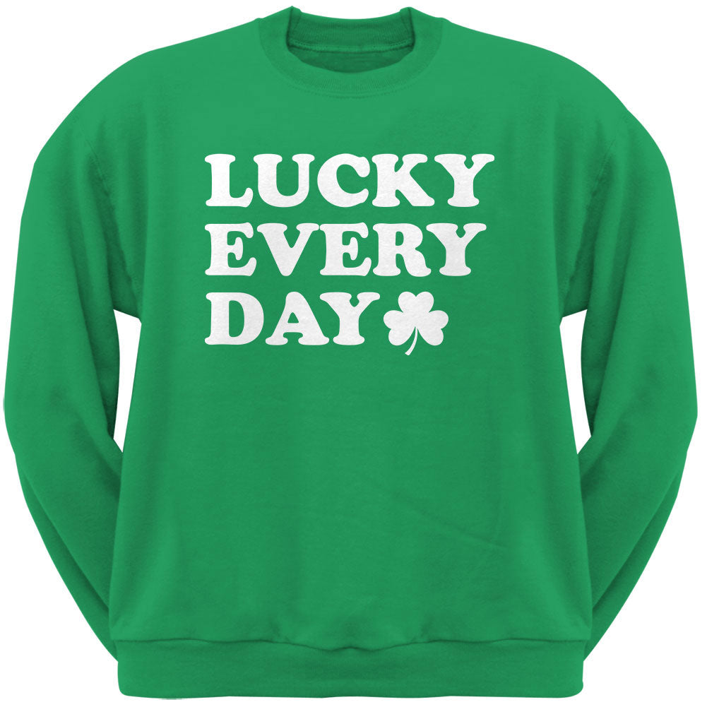 St. Patricks Day - Lucky Everyday Irish Green Adult Crew Neck Sweatshirt Men's Sweatshirts Old Glory 2XL Green