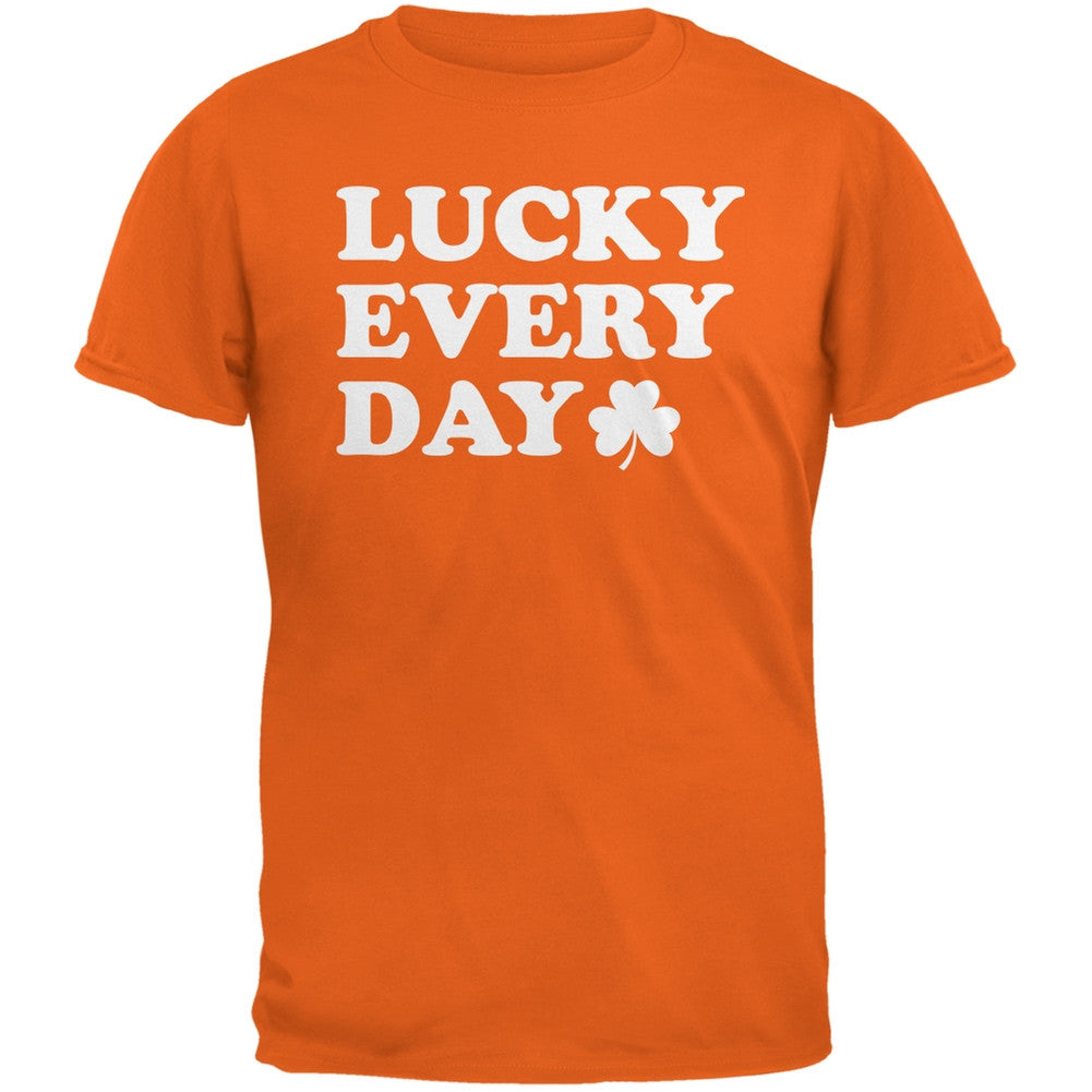 St. Patricks Day - Lucky Everyday Orange Adult T-Shirt Men's T-Shirts Old Glory 2XL Orange