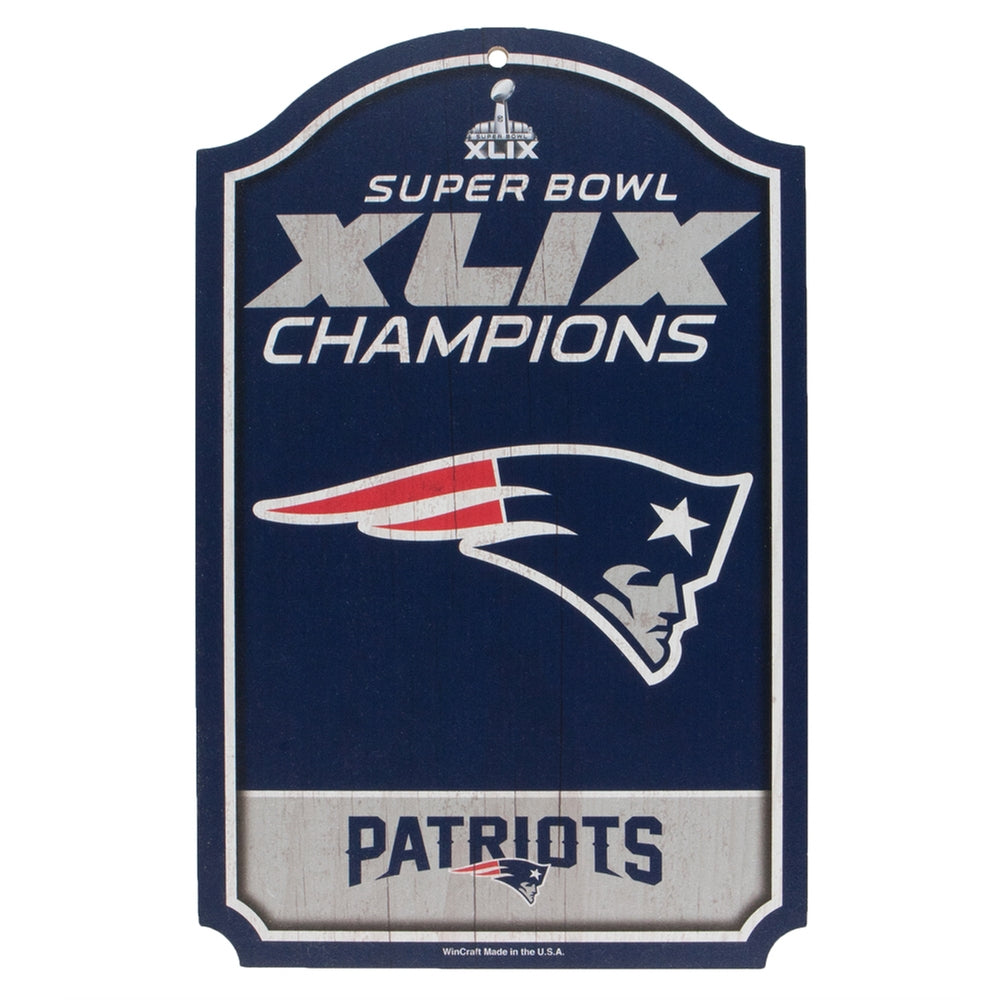 New England Patriots - Super Bowl Champions 49 11x7 Wood Sign Signs Old Glory OS Multicoloured
