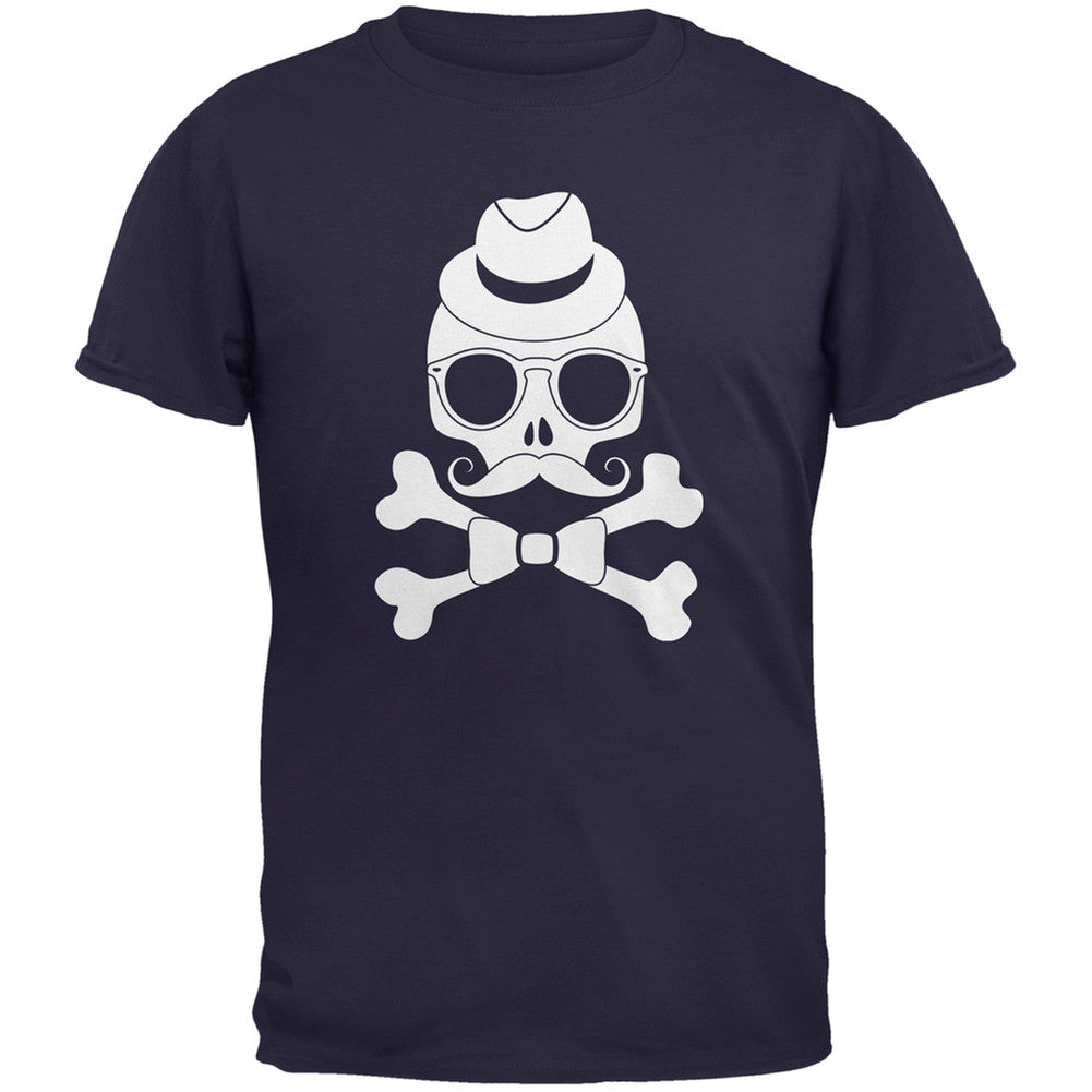 Hipster Skull And Crossbones Black Youth T-Shirt Youth T-Shirts Old Glory