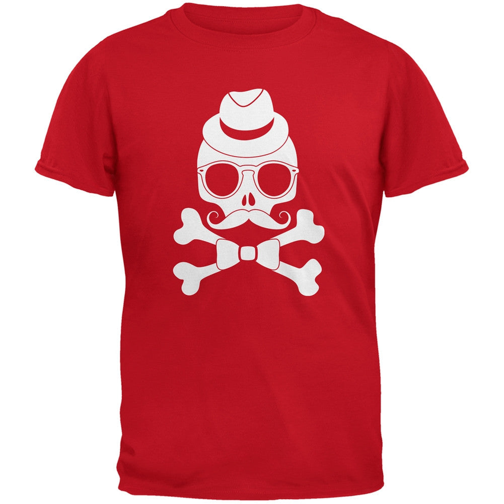 Hipster Skull And Crossbones Black Youth T-Shirt Youth T-Shirts Old Glory