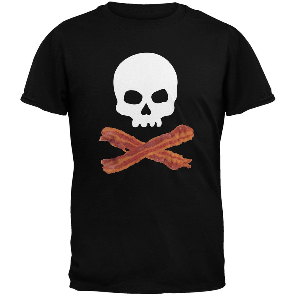 Bacon Skull And Crossbones Black Youth T-Shirt Youth T-Shirts Old Glory