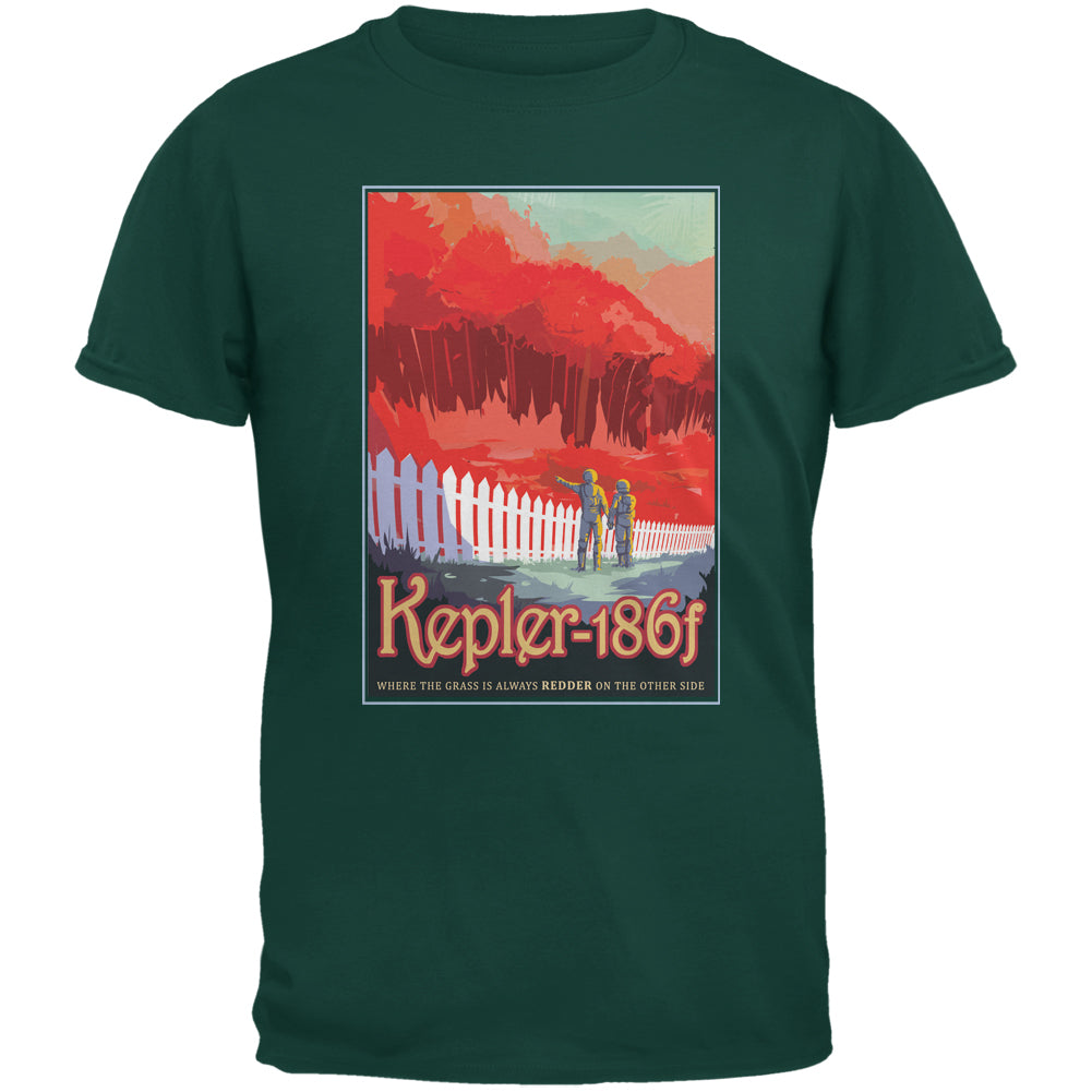 Exoplanet Kepler 186f Forest Adult T-Shirt Men's T-Shirts Old Glory 2XL Dark Green