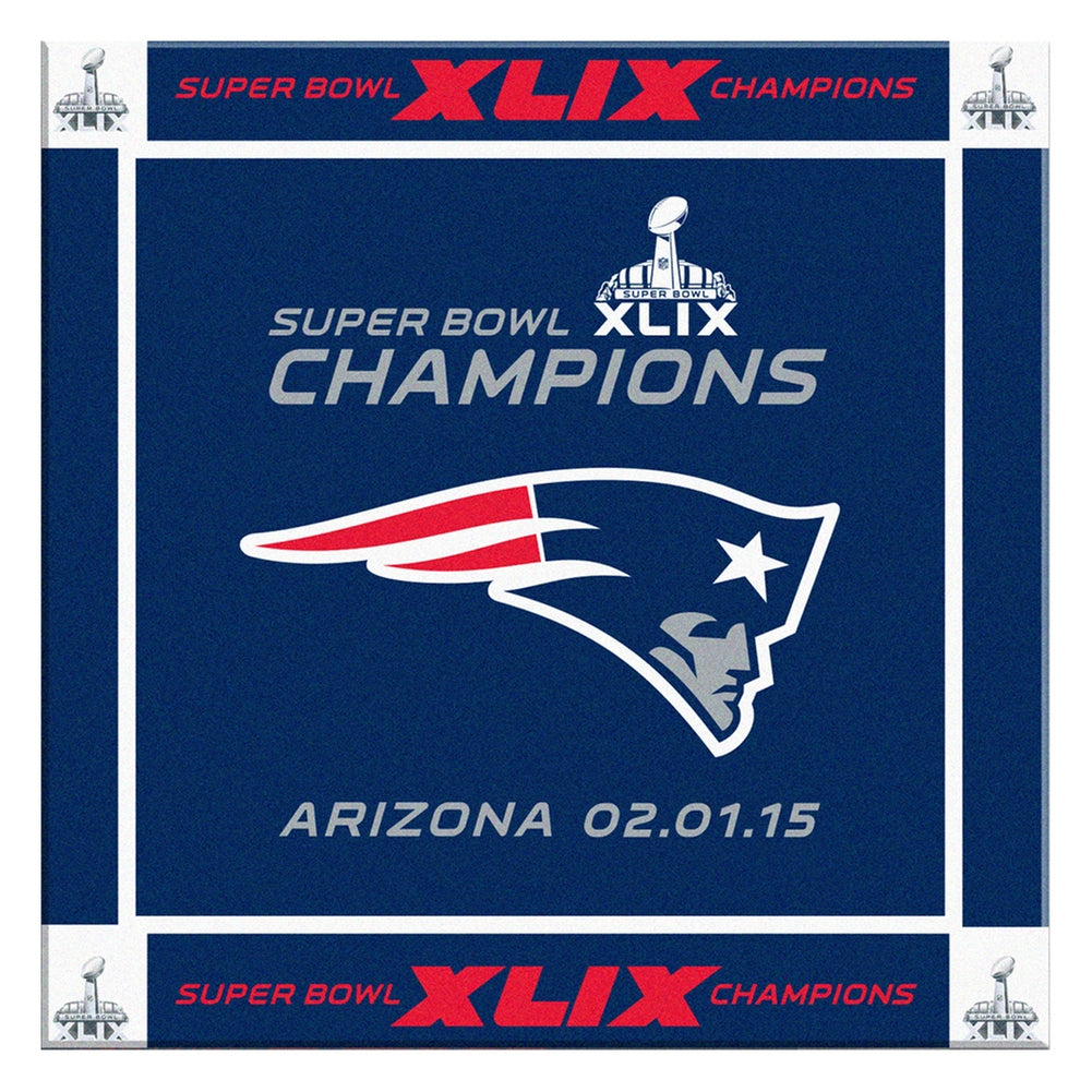 New England Patriots - Logo Super Bowl 49 Champs 4 Pack Ceramic Coasters Coasters Old Glory OS Blue