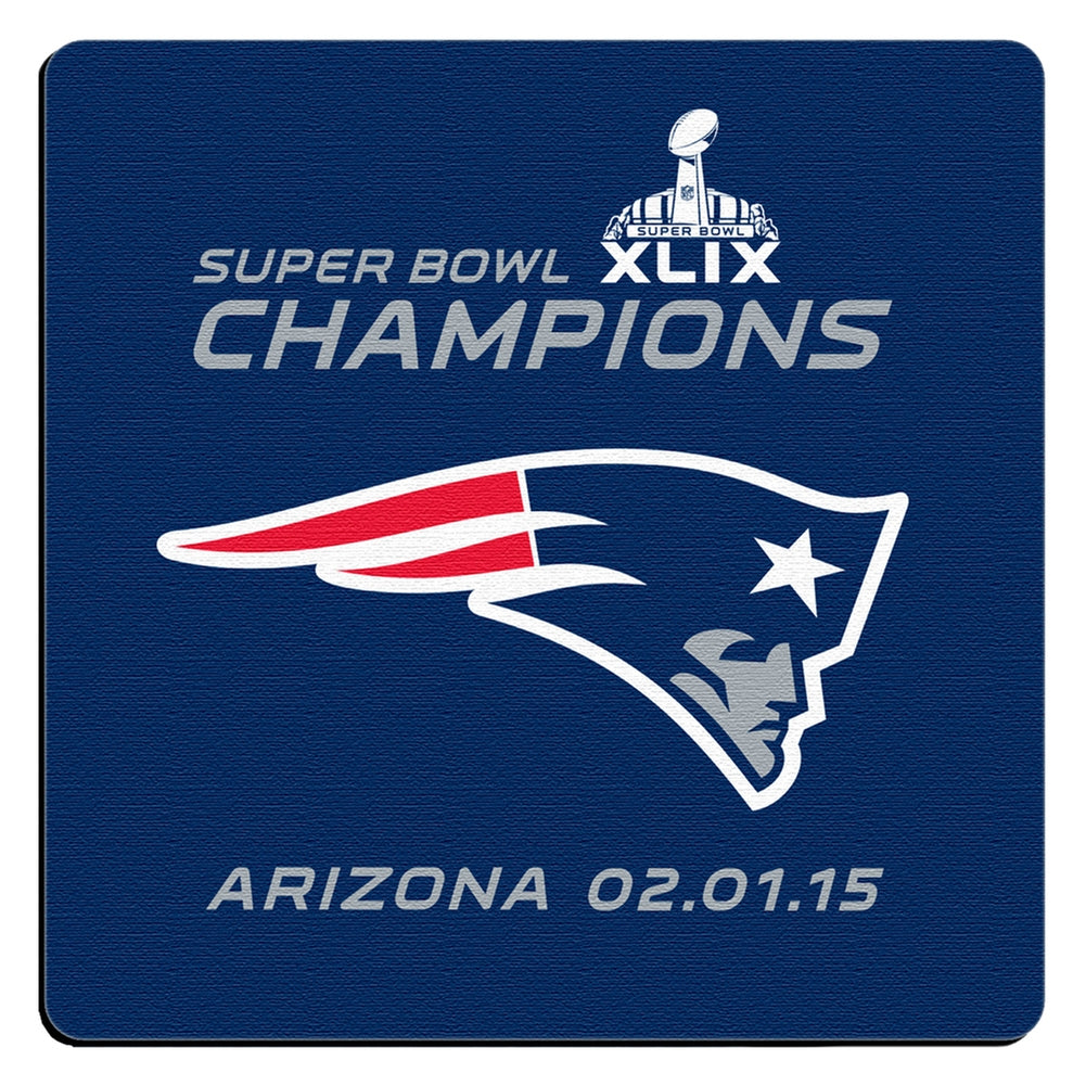 New England Patriots - Logo Super Bowl 49 Champs 4 Pack Neoprene Coasters Coasters Old Glory OS Blue