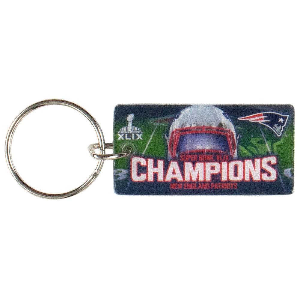 New England Patriots - Super Bowl 49 Champions Helmet & Field Collage Keychain Keychains Old Glory OS Multicoloured