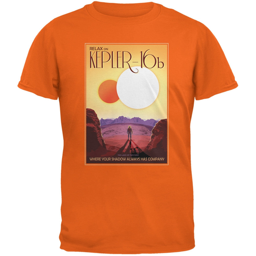 Exoplanet Keplar 16b Orange Adult T-Shirt Men's T-Shirts Old Glory 2XL Orange