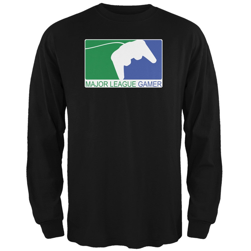Major League Gamer Black Adult Long Sleeve T-Shirt Men's Long Sleeves Old Glory SM Black