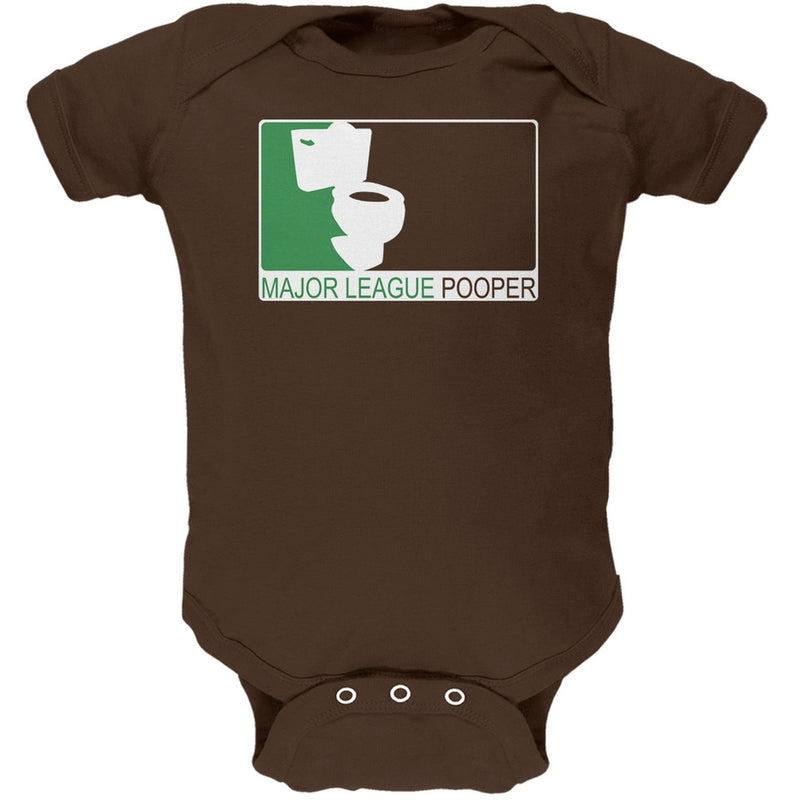 Major League Pooper Black Soft Baby One Piece Baby One Piece Old Glory