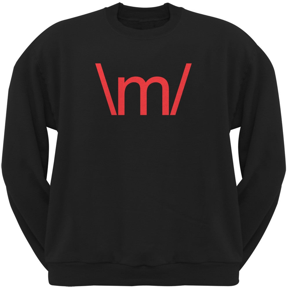 Metal Emoticon Black Adult Crew Neck Sweatshirt Men's Sweatshirts Old Glory