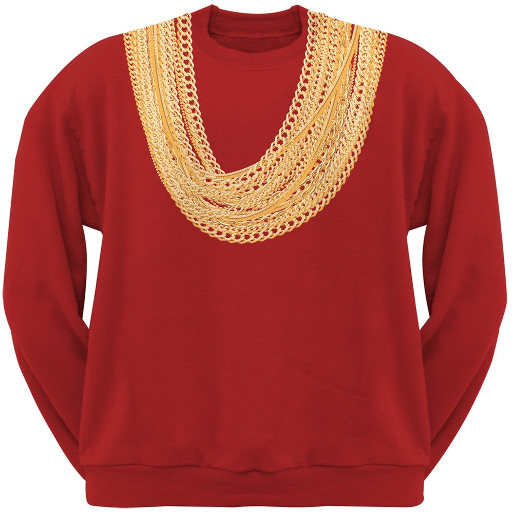 Gold Chains Navy Adult Sweatshirt Men's Sweatshirts Old Glory