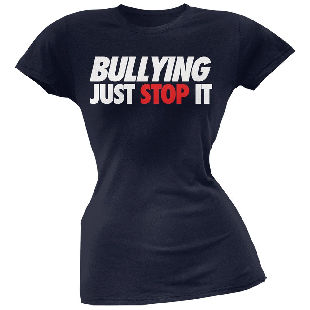Just Stop It Bullying Royal Blue Juniors T-Shirt Juniors T-Shirts Old Glory
