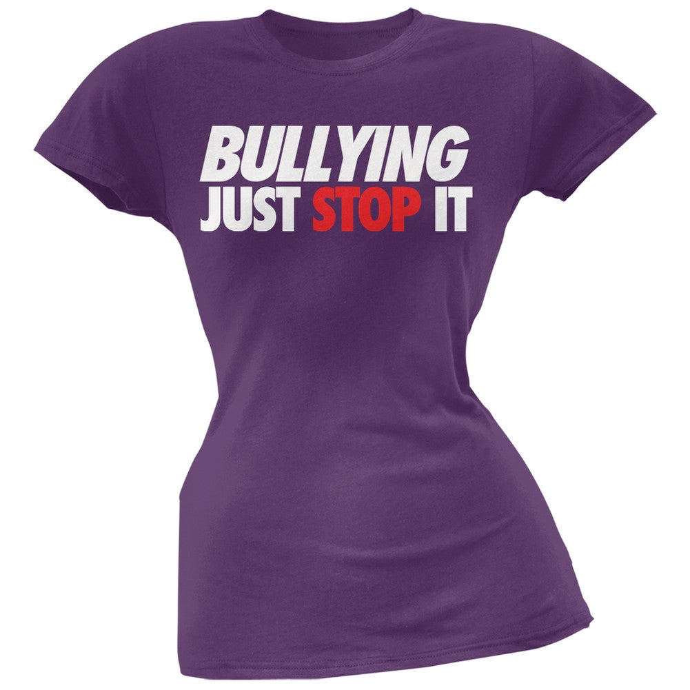 Just Stop It Bullying Royal Blue Juniors T-Shirt Juniors T-Shirts Old Glory
