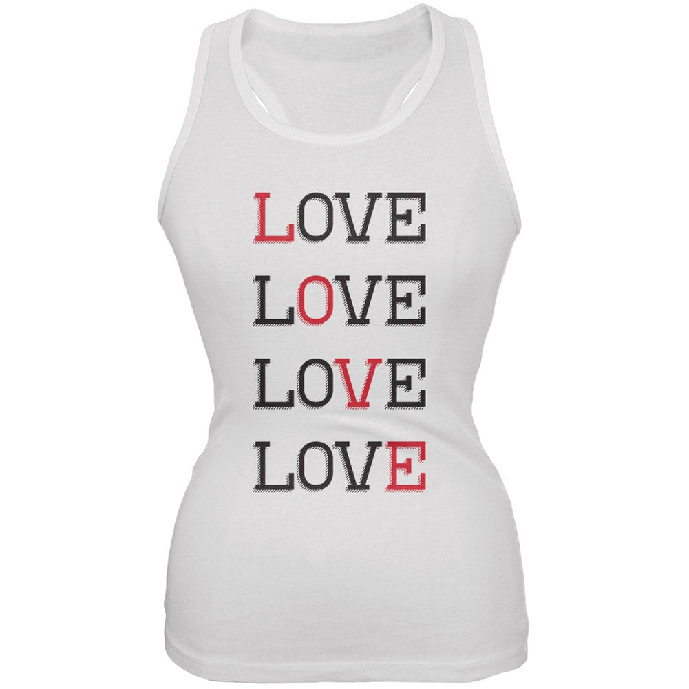 Valentines Day - All About Love White Soft Juniors Tank Top Juniors Tank Tops Old Glory 2XL White