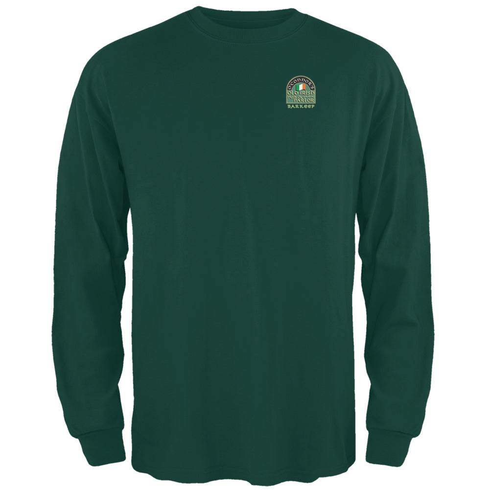 St.Patricks Day -O'Connor's Irish Pub Slainte Barkeep Forest Long Sleeve T-Shirt Men's Long Sleeves global 2XL Dark Green