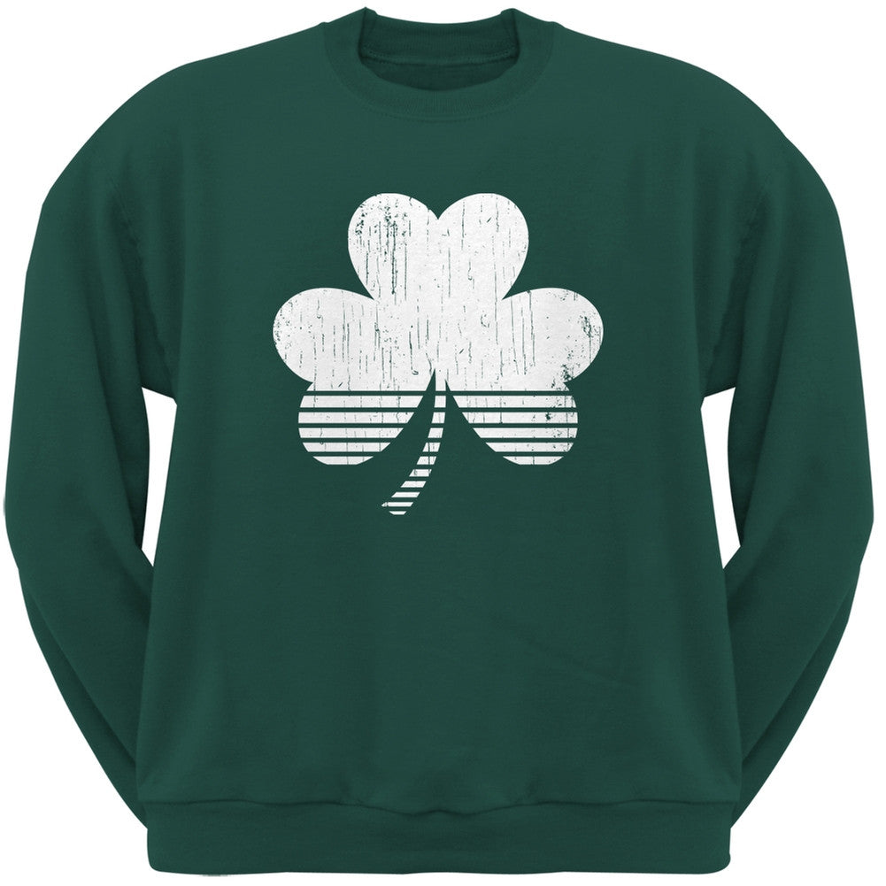 Sporty Shamrock Forest Green Adult Sweatshirt Men's Sweatshirts Old Glory 2XL Green