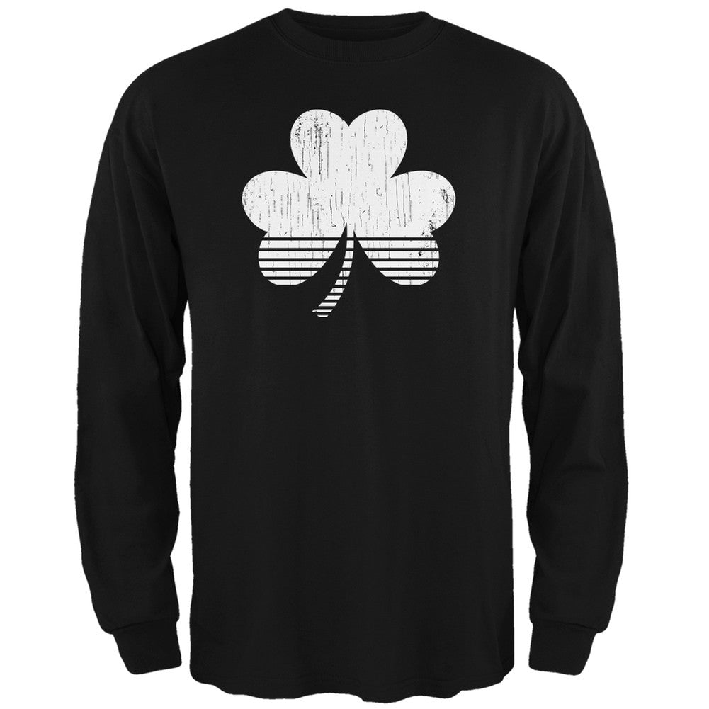 Sporty Shamrock Black Adult Long Sleeve T-Shirt Men's Long Sleeves Old Glory 2XL Black