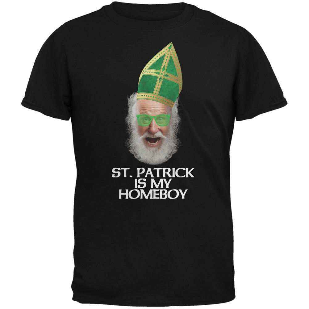 St. Patrick is My Homeboy Black Adult T-Shirt Men's T-Shirts Old Glory 2XL Black