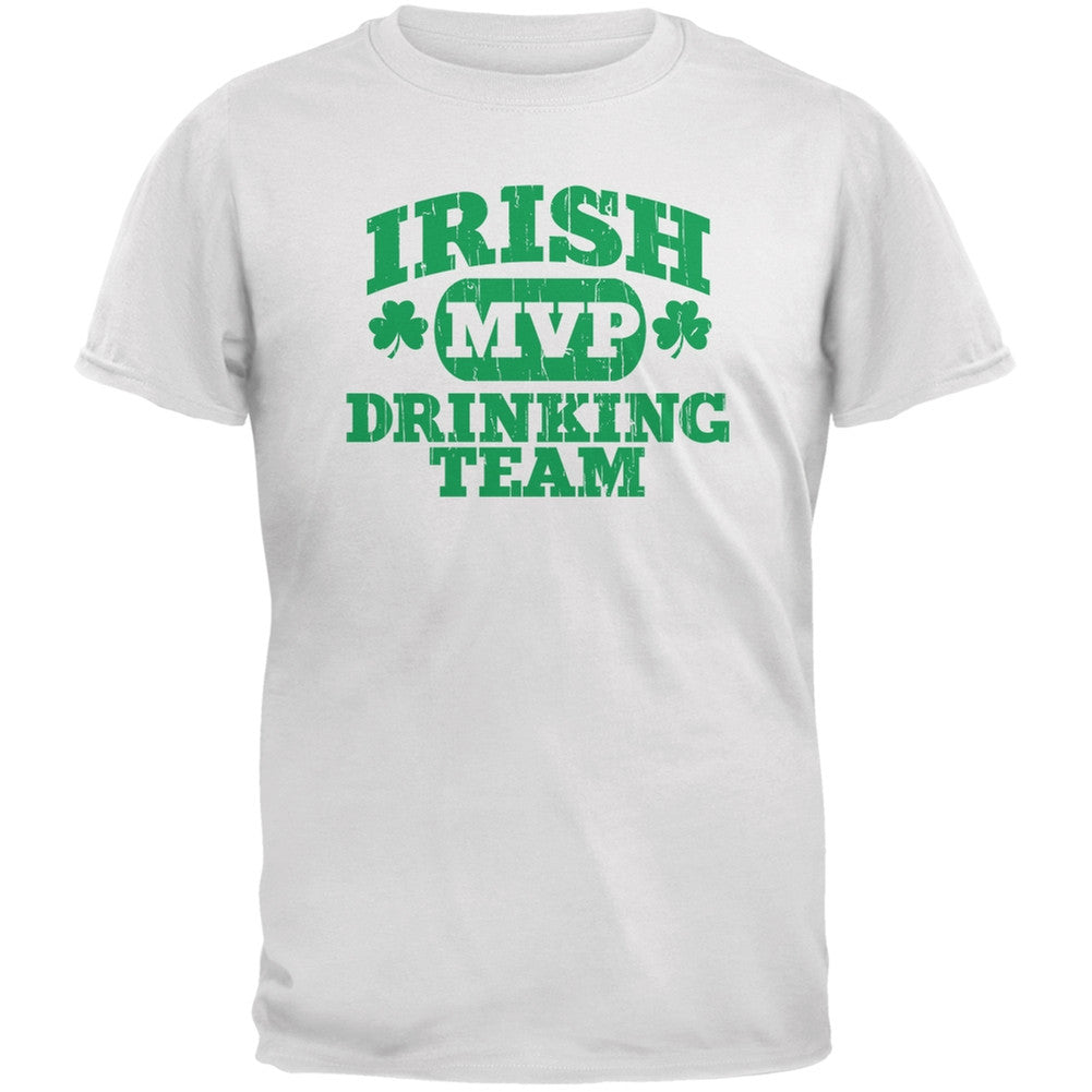Irish Drinking Team White Adult T-Shirt Men's T-Shirts Old Glory 2XL White