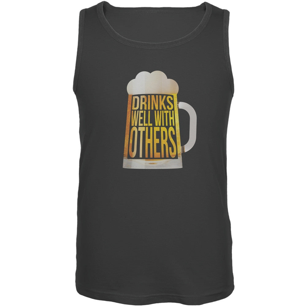 Drinks Well with Others Charcoal Adult Tank Top Men's Tank Tops Old Glory 2XL Grey