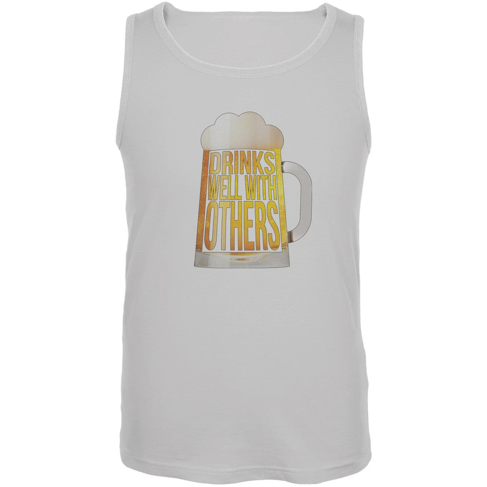 Drinks Well with Others White Adult Tank Top Men's Tank Tops Old Glory 2XL White