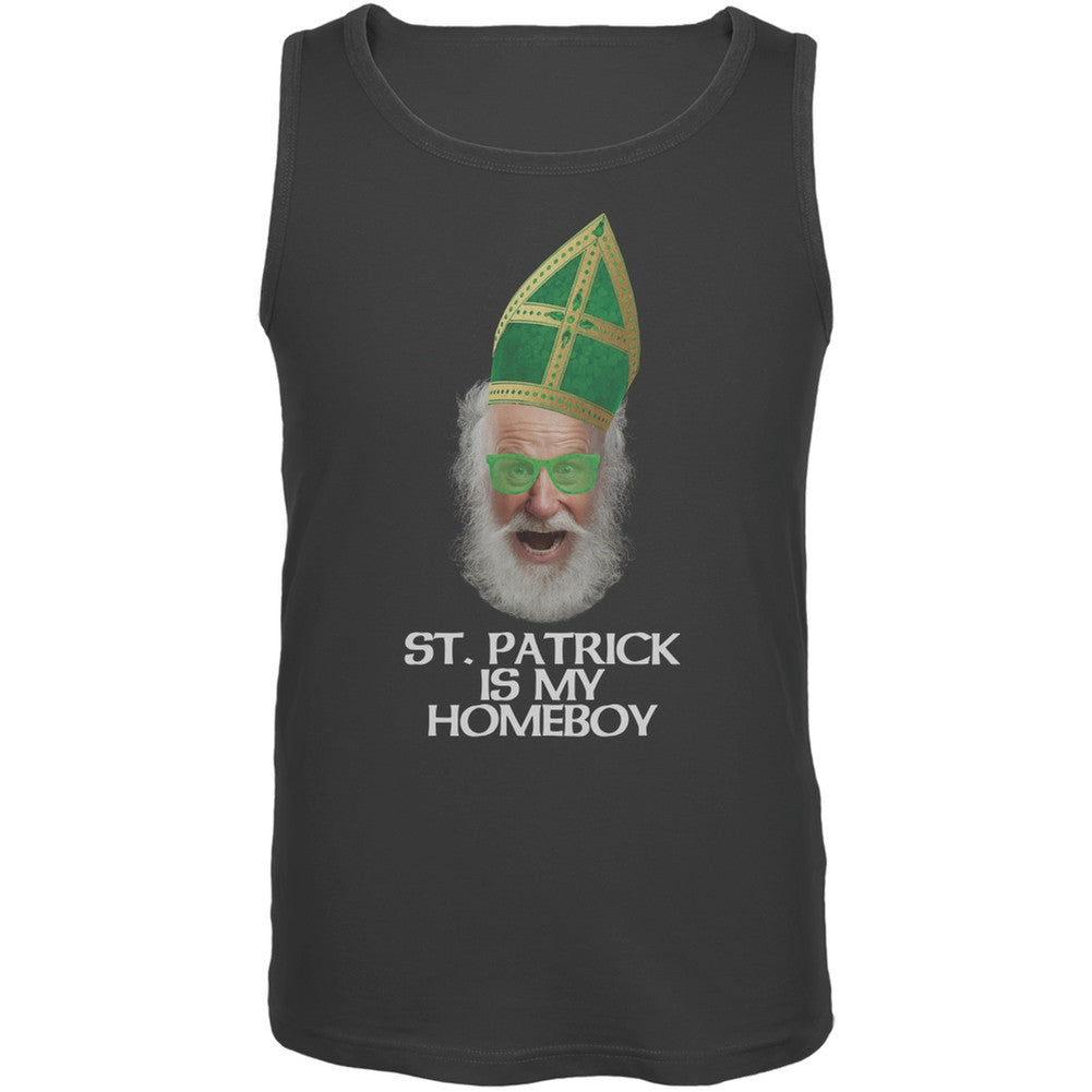St. Patrick is My Homeboy Charcoal Adult Tank Top Men's Tank Tops Old Glory 2XL Grey