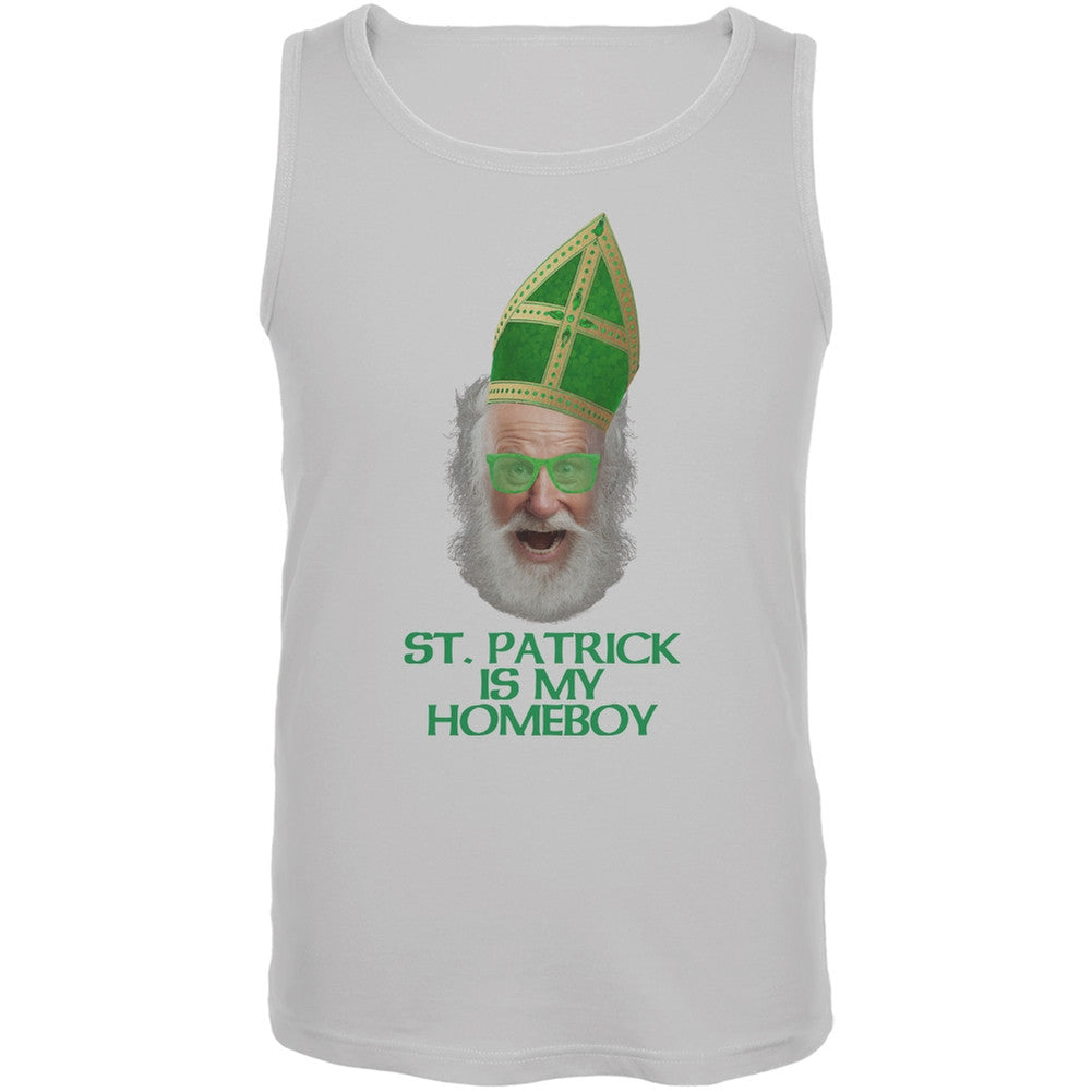 St. Patrick is My Homeboy White Adult Tank Top Men's Tank Tops Old Glory 2XL White