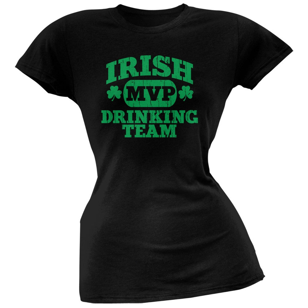 Irish Drinking Team Black Soft Juniors T-Shirt Juniors T-Shirts Old Glory 2XL Black