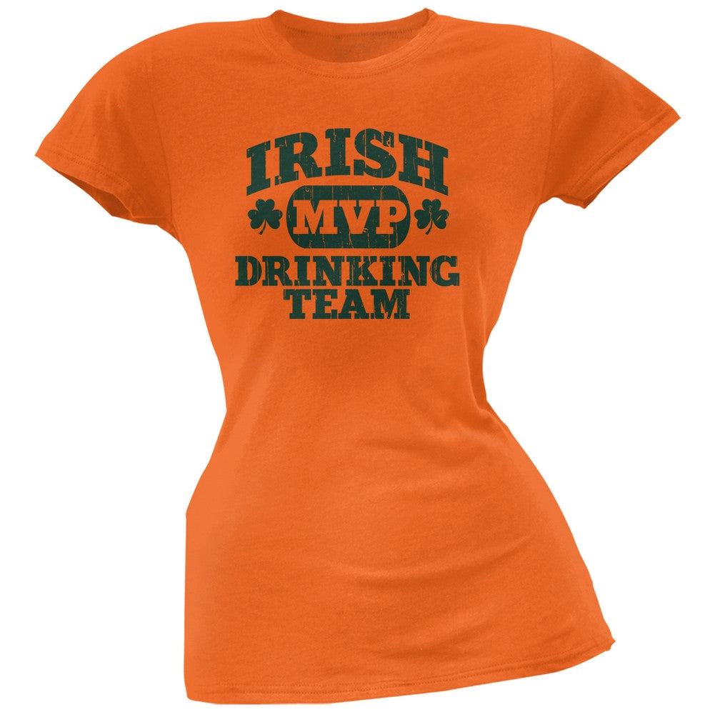 Irish Drinking Team Orange Soft Juniors T-Shirt Juniors T-Shirts Old Glory 2XL Orange