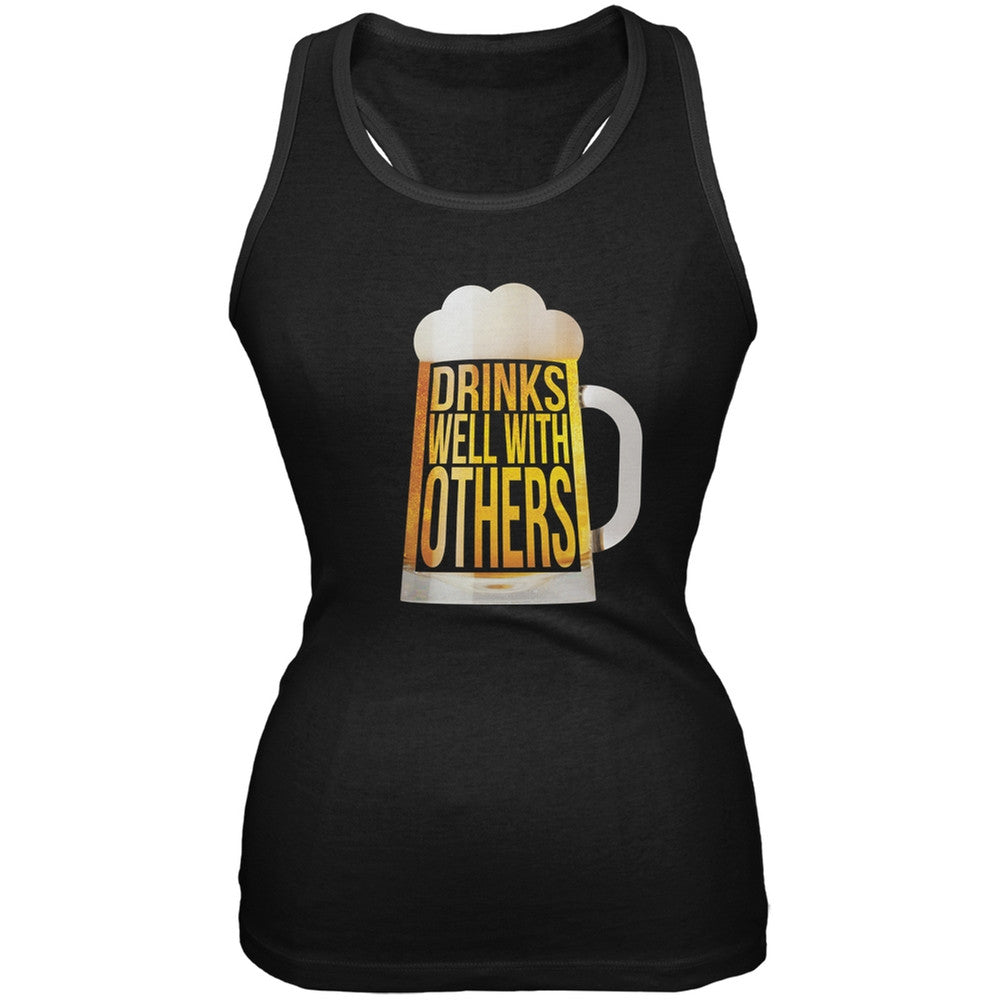 Drinks Well with Others Black Soft Juniors Tank Top Juniors Tank Tops Old Glory 2XL Black