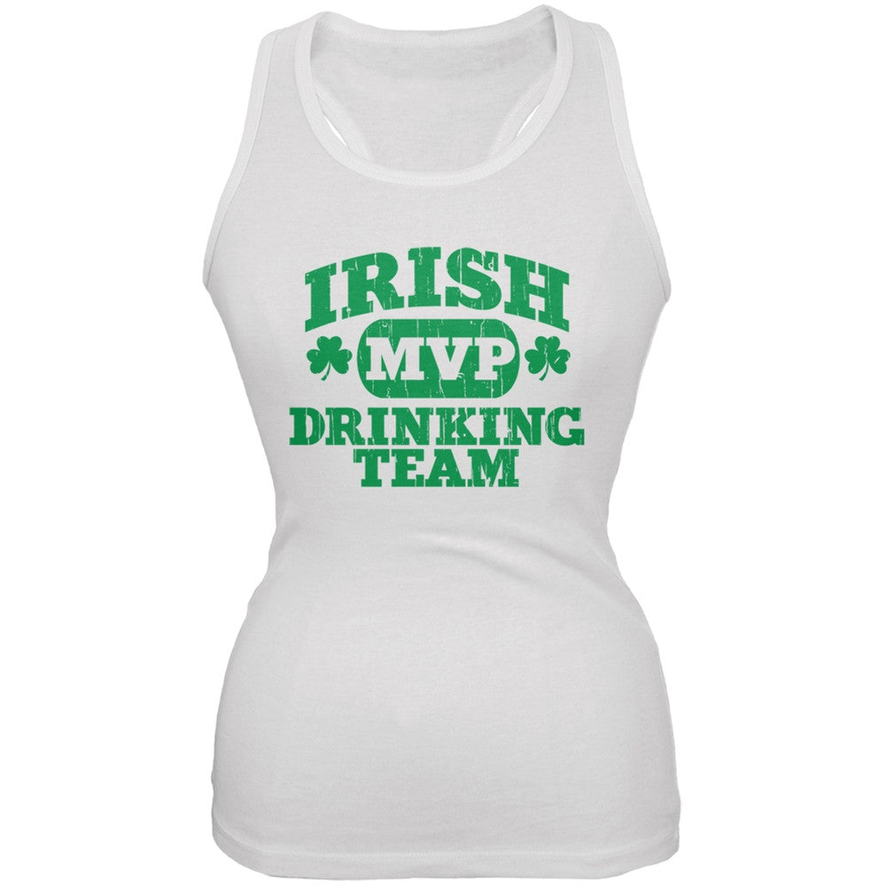 Irish Drinking Team White Soft Juniors Tank Top Juniors Tank Tops Old Glory 2XL White