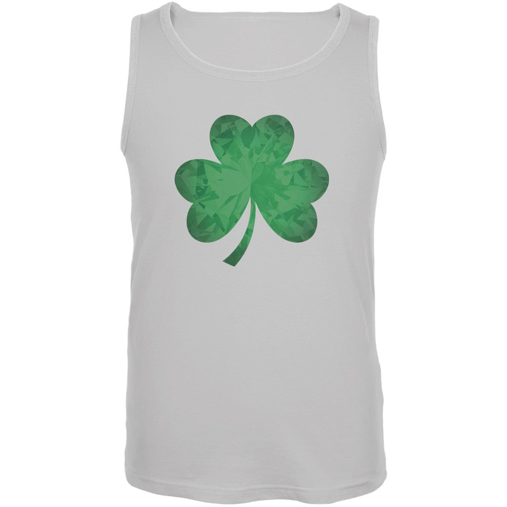 St. Patricks Day - Jeweled Shamrock White Adult Tank Top Men's Tank Tops Old Glory 2XL White