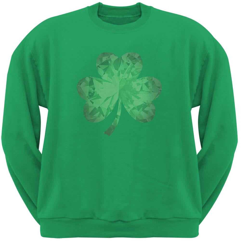 St. Patricks Day - Jeweled Shamrock Irish Green Adult Sweatshirt Men's Sweatshirts Old Glory 2XL Green