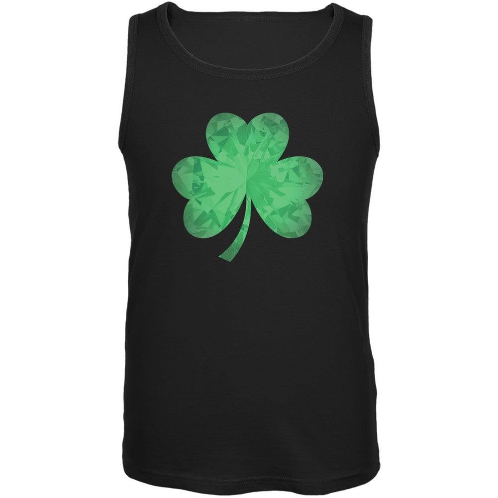 St. Patricks Day - Jeweled Shamrock Black Adult Tank Top Men's Tank Tops Old Glory 2XL Black