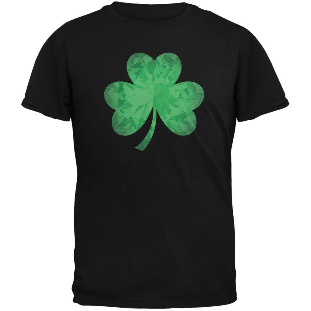 St. Patricks Day - Jeweled Shamrock Black Adult T-Shirt Men's T-Shirts Old Glory 2XL Black