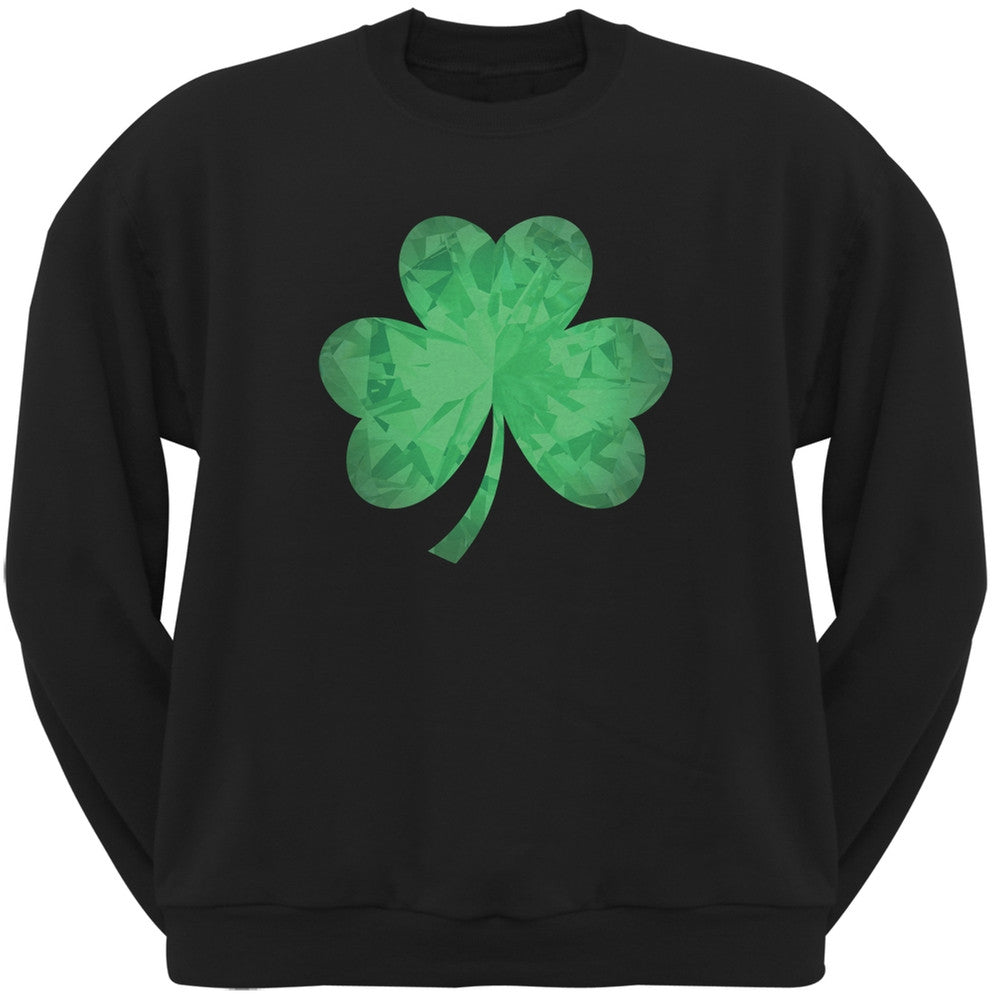 St. Patricks Day - Jeweled Shamrock Black Adult Sweatshirt Men's Sweatshirts Old Glory 2XL Black