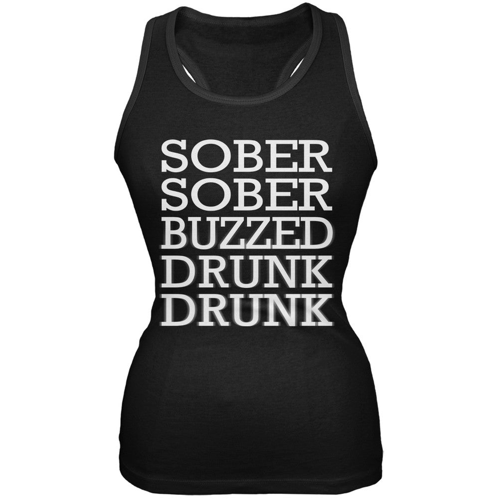 St. Patrick's Day - Sober to Drunk Black Soft Juniors Tank Top Juniors Tank Tops Old Glory 2XL Black