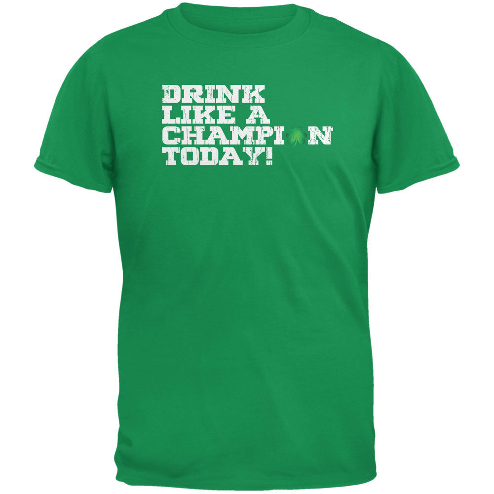 St. Patricks Day - Drink Like a Champion Today Irish Green Adult T-Shirt Men's T-Shirts global 2XL Green