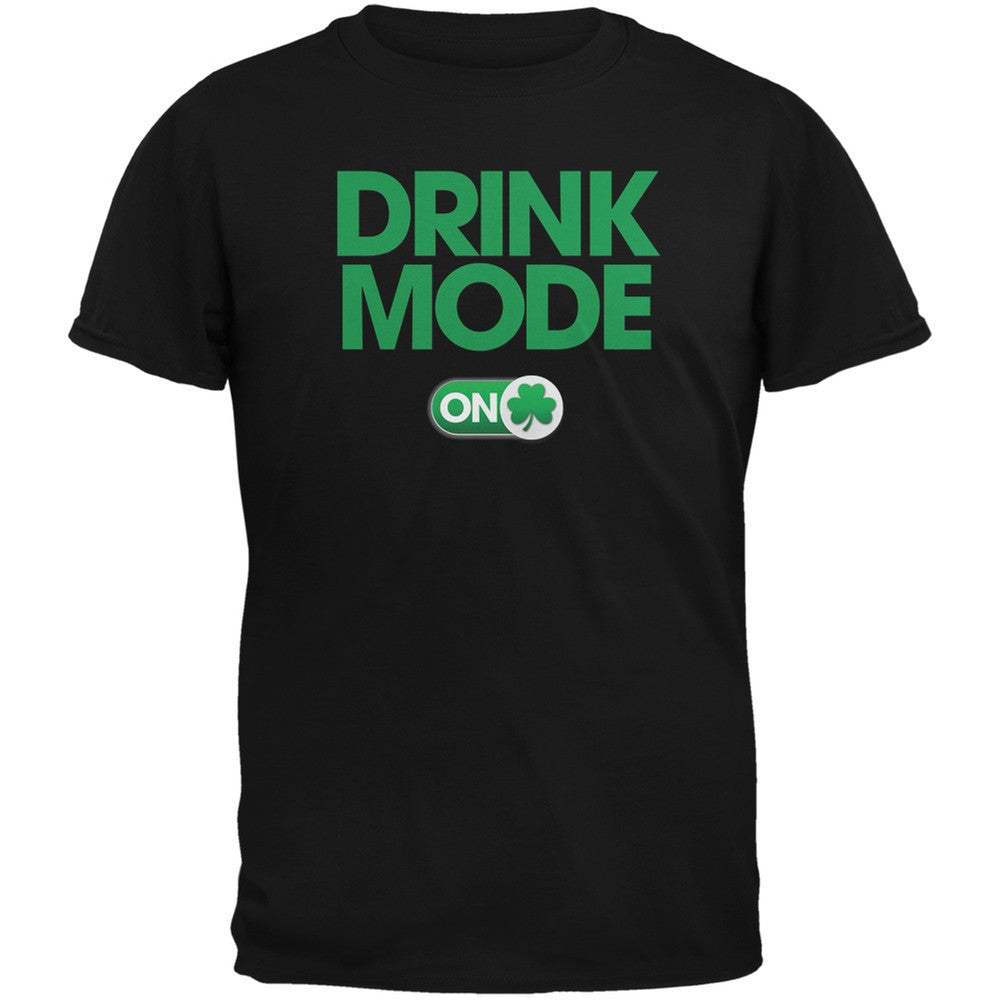 St. Patrick's Day - Drink Mode On Black Adult T-Shirt Men's T-Shirts Old Glory 2XL Black