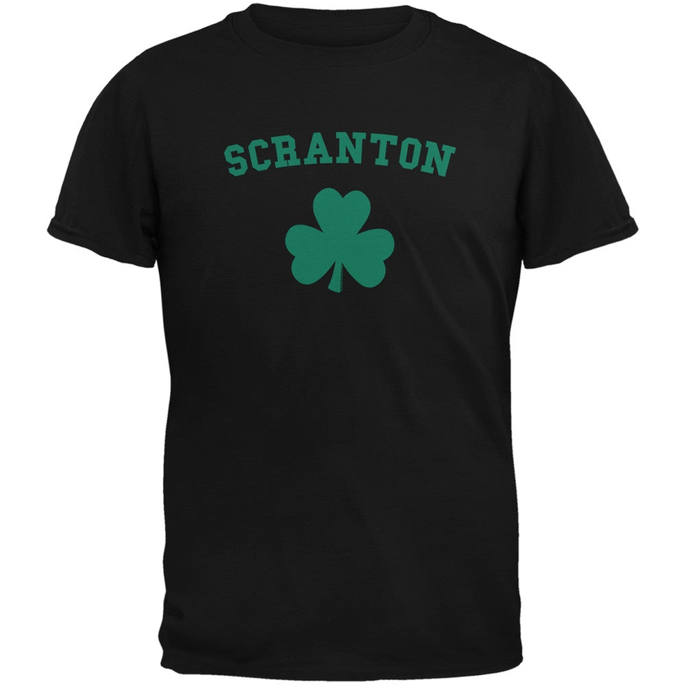 St. Patrick's Day - Scranton Shamrock Black Adult T-Shirt Men's T-Shirts Old Glory 2XL Black