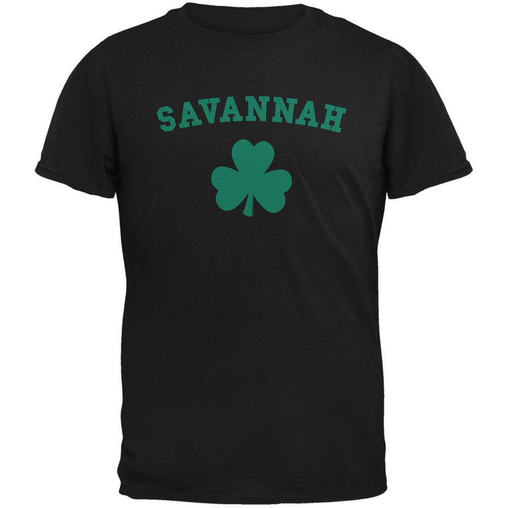 St. Patrick's Day - Savannah Shamrock Black Adult T-Shirt Men's T-Shirts Old Glory 2XL Black