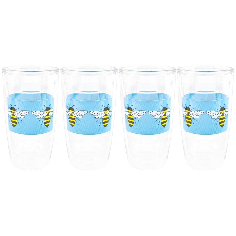 Bumble Bee Flying Set Of Four Tumblers Tumblers AnimalWorld