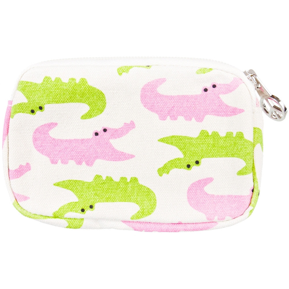 Alligator Pink & Green Chomping Wristlet Purses Animalworld