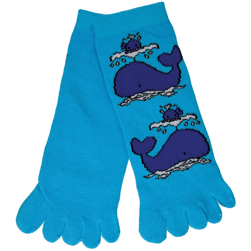 Whales Spouting Youth Toe Socks Socks Animalworld