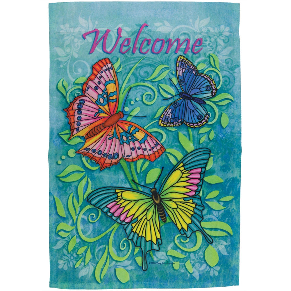 Butterflies Welcome Mini Flag Flags Animalworld